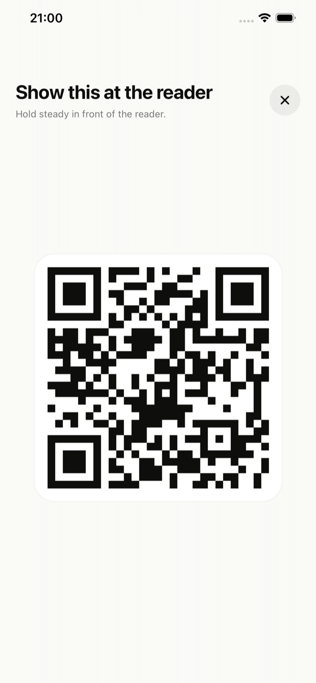Codul QR de acces, afișat pentru cititorul de la ușă